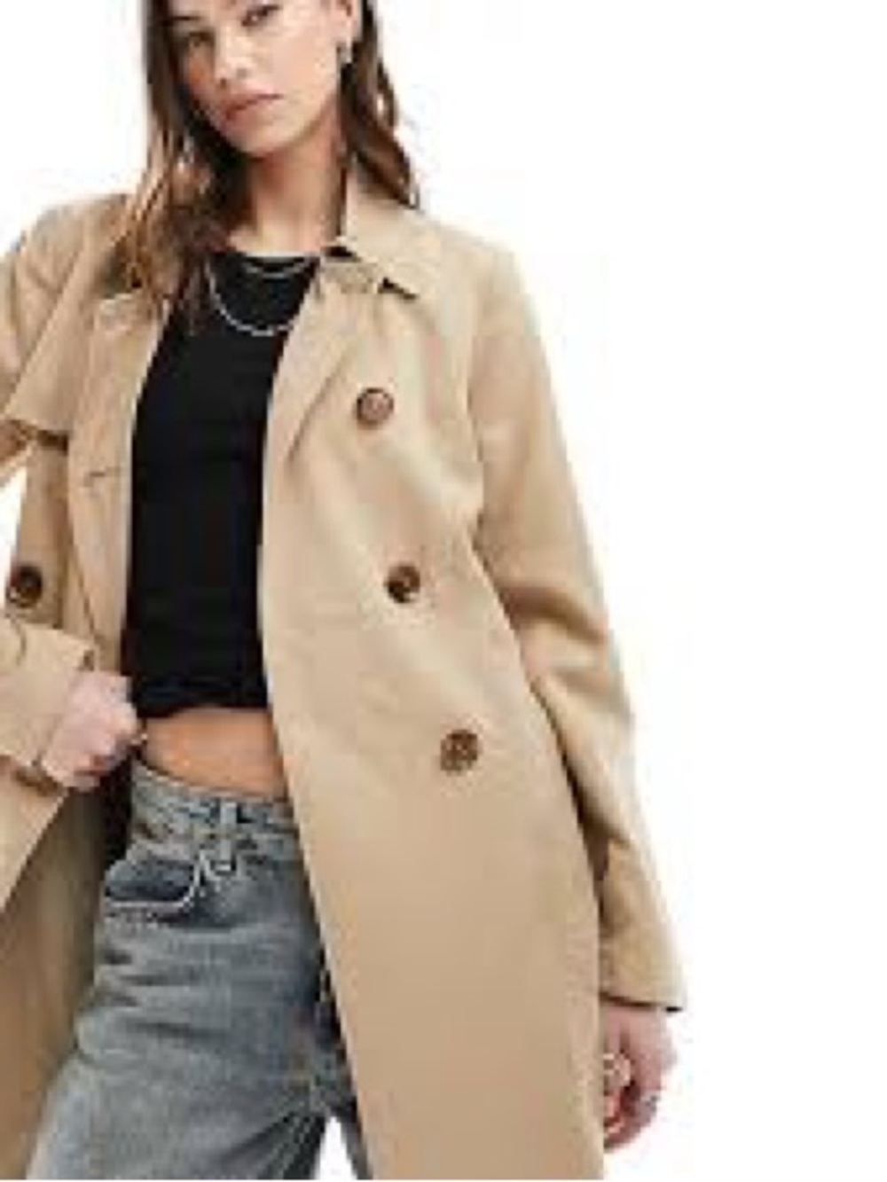 Asos Petite - ONLY trench coat in ginger root - size 0